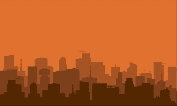 29. la silhouette de la ville avec la couleur brune — Image vectorielle